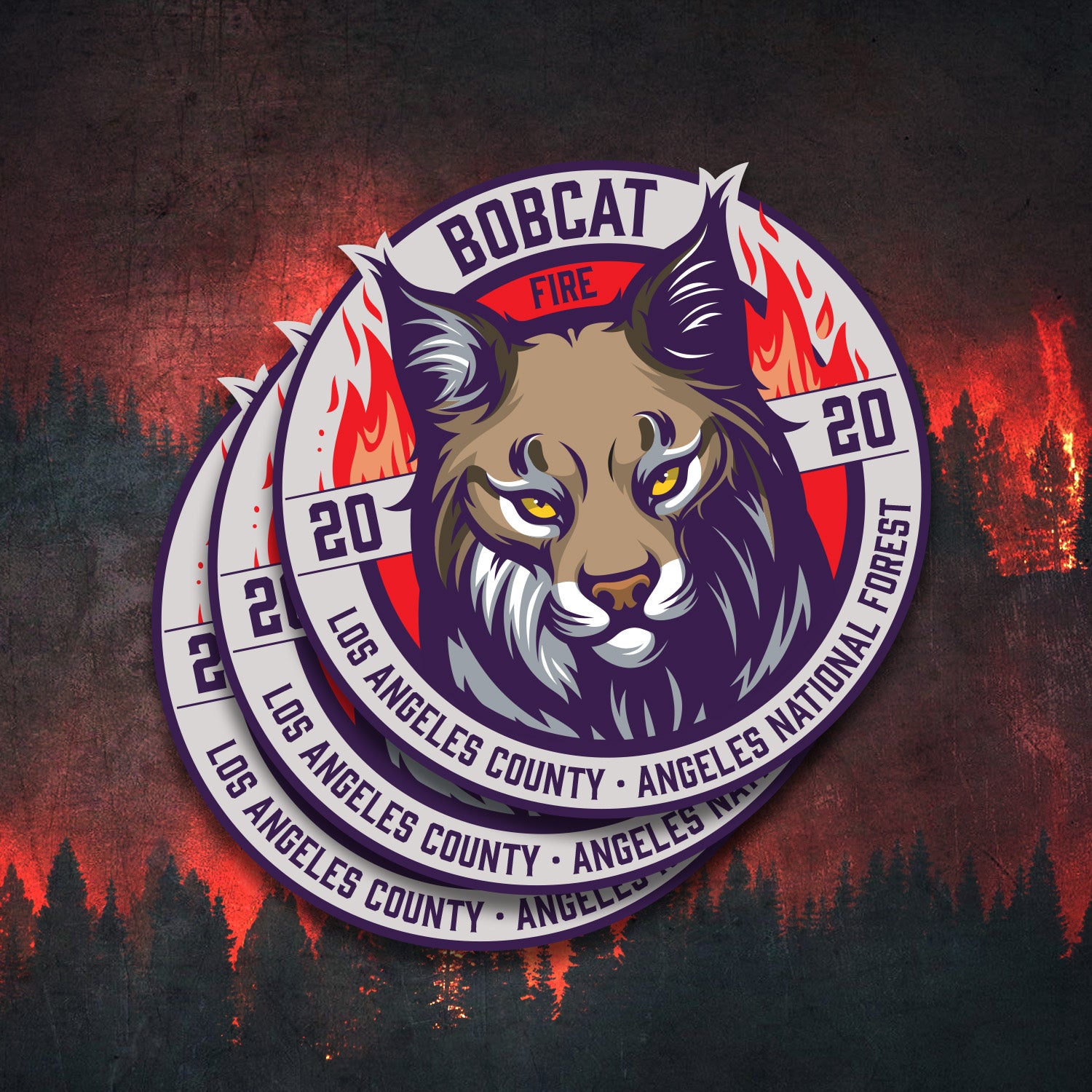 BOBCAT Fire Sticker - 3-Pack
